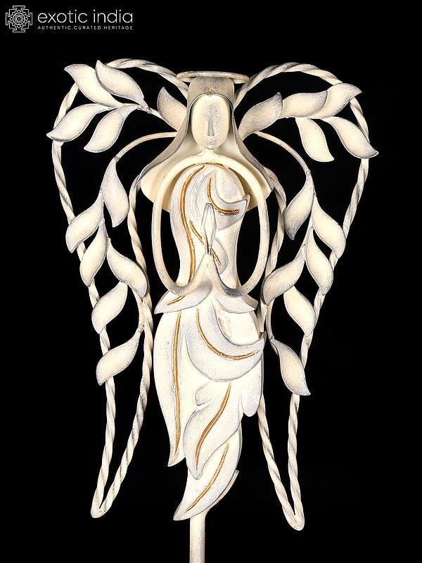 Exotic India 20" White Angel | Home Decor