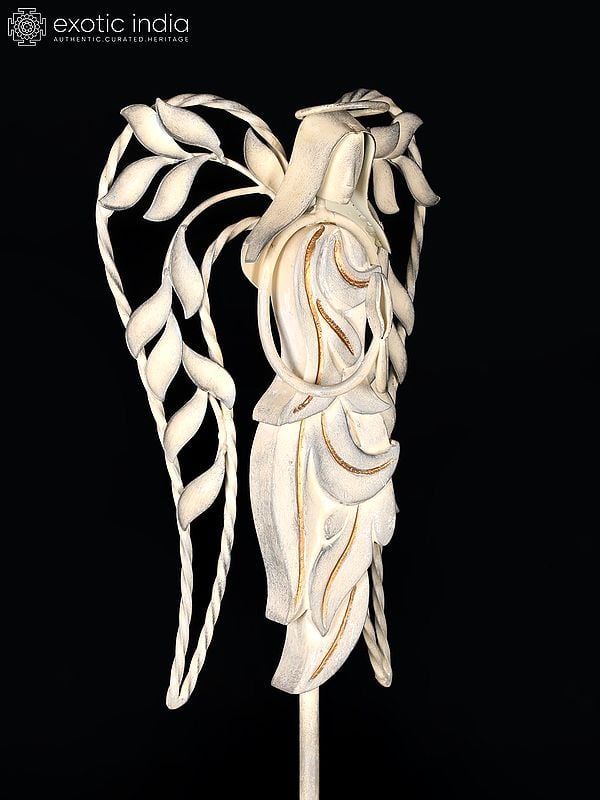 Exotic India 20" White Angel | Home Decor