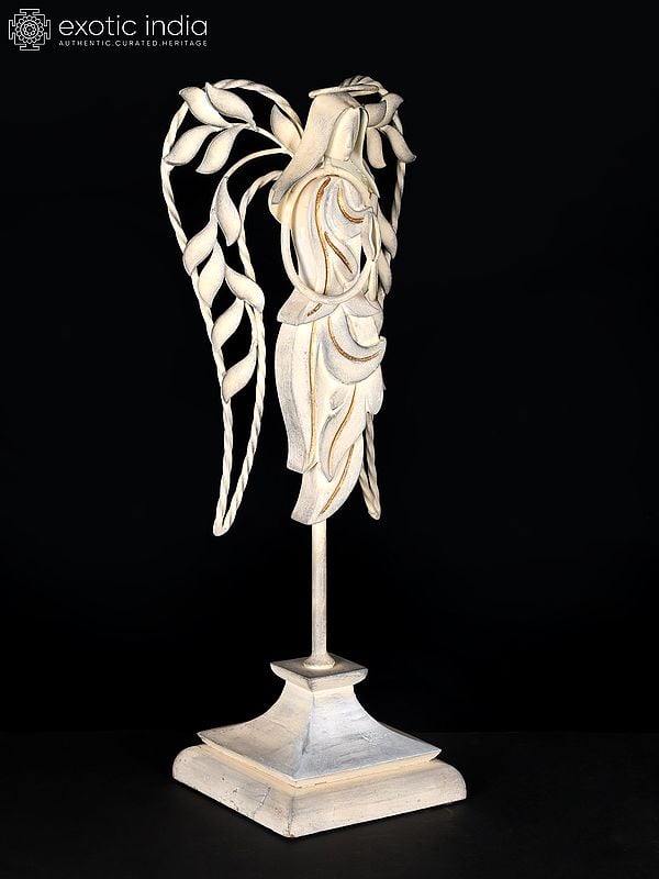 Exotic India 20" White Angel | Home Decor