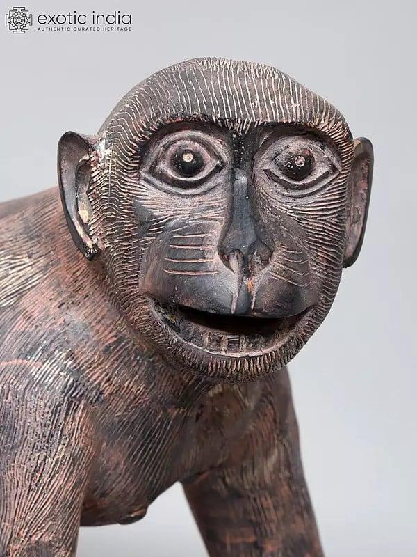 Exotic India 21" Brass Monkey Statue | Home Decor 