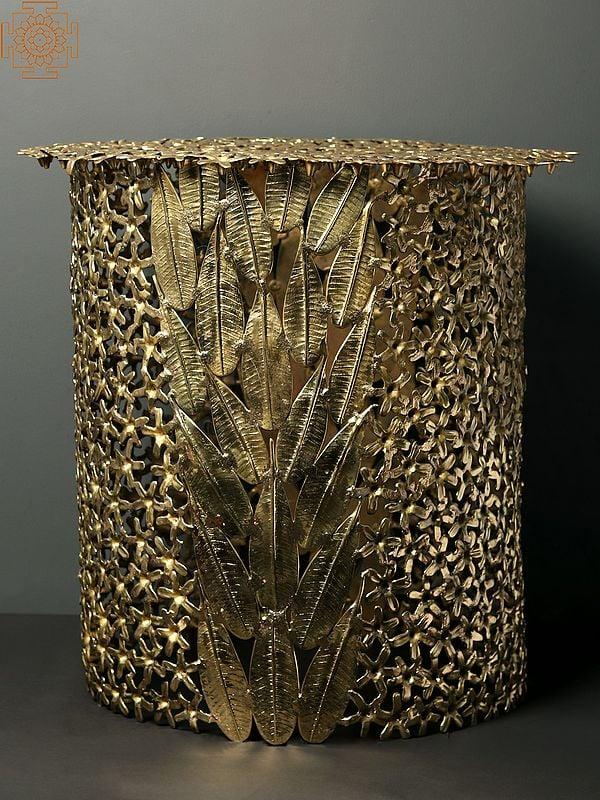 Exotic India 21" Designer Decorative Brass Table