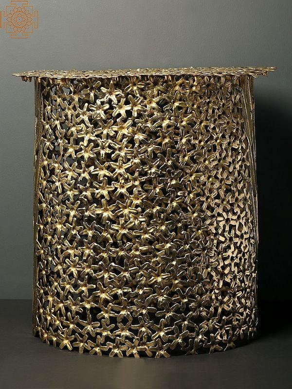 Exotic India 21" Designer Decorative Brass Table