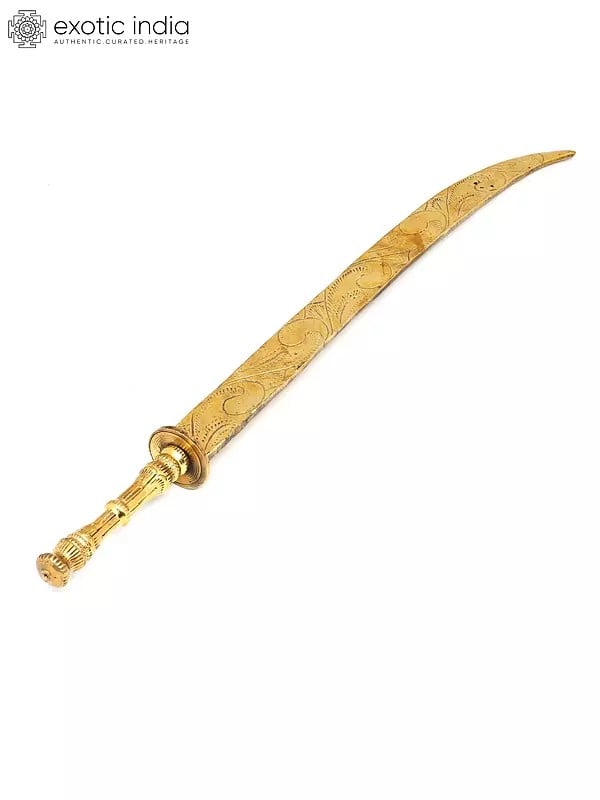 Exotic India 24" Brass Sword – Weapon Of Deities 