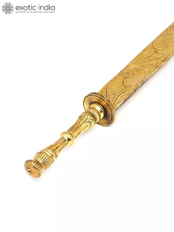 Exotic India 24" Brass Sword – Weapon Of Deities 