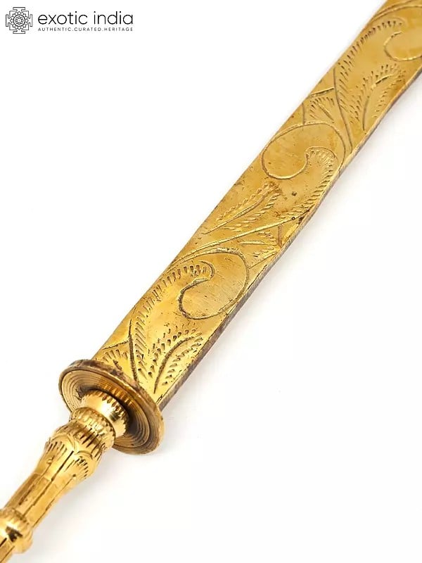 Exotic India 24" Brass Sword – Weapon Of Deities 