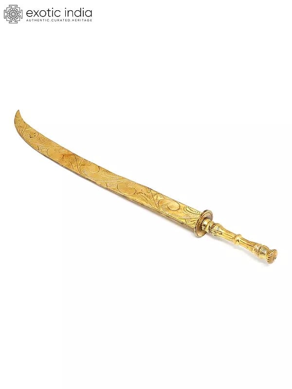 exotic india 24" Brass Sword – Weapon of Deities 