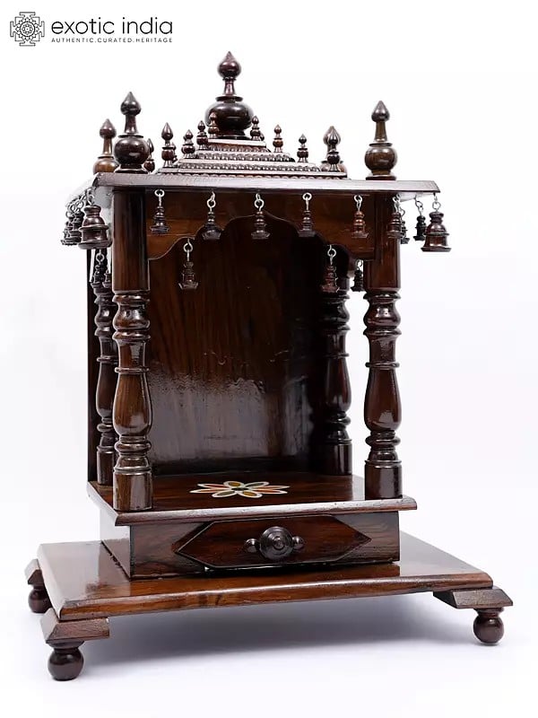 Exotic India 24" Designer Wooden Temple For Home 