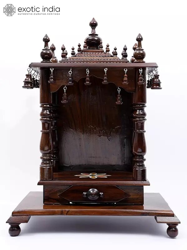 exotic india 24" Designer Wooden Temple for Home 