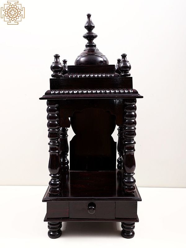 exotic india 24" Designer Wooden Temple with Drawer
