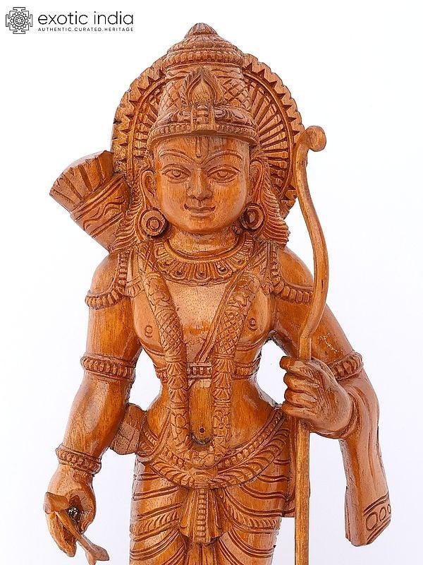 Exotic India 24" Standing Lord Rama | Wood Carving 