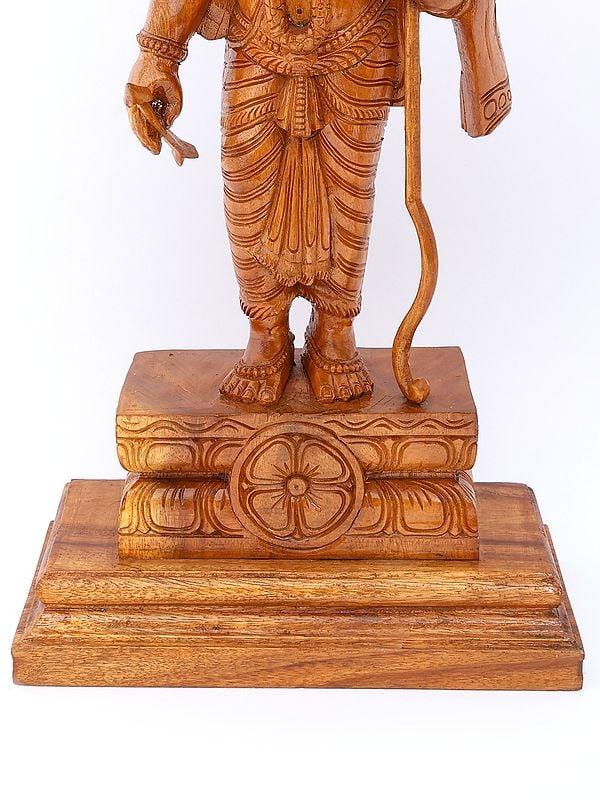 Exotic India 24" Standing Lord Rama | Wood Carving 