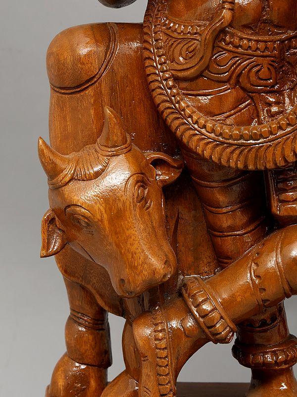 Exotic India 24" Venugopal Krishna | Wood Carving 