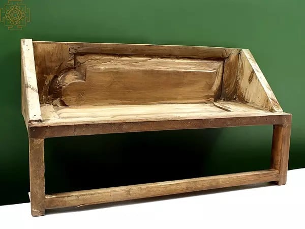 Exotic India 24" Vintage Wooden Shelf 