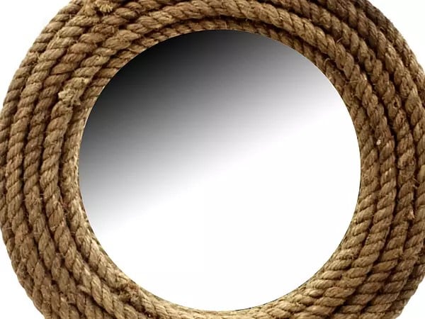 Exotic India 26" Vintage Rope Accentuated Mirror 