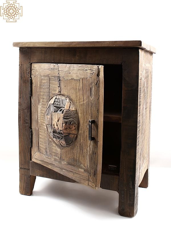 Exotic India 27" Vintage Wooden Bookshelf