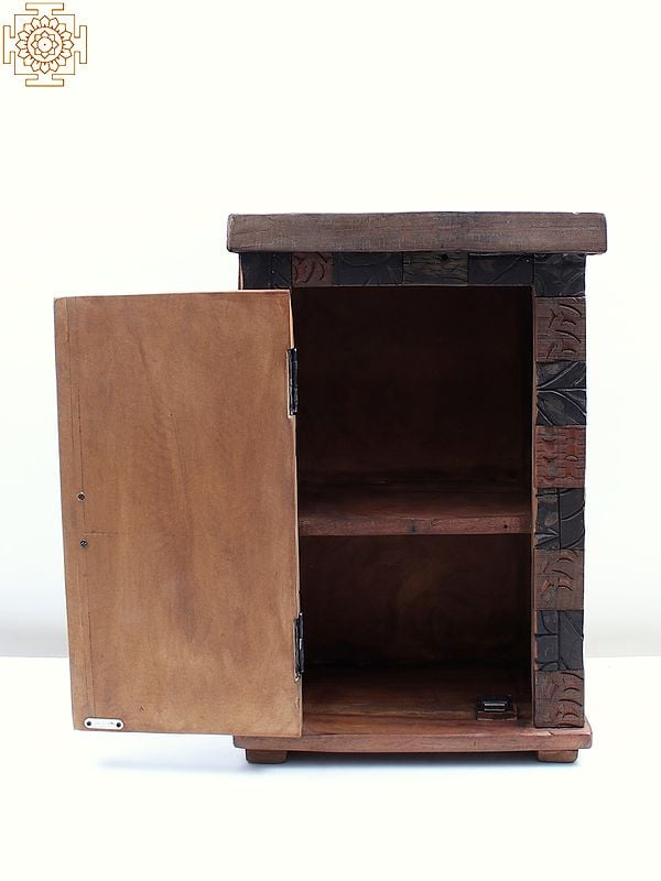 Exotic India 27" Vintage Wooden Bookshelf 