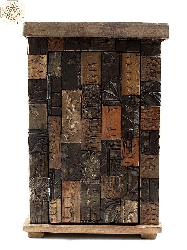 exotic india 27" Vintage Wooden Bookshelf 