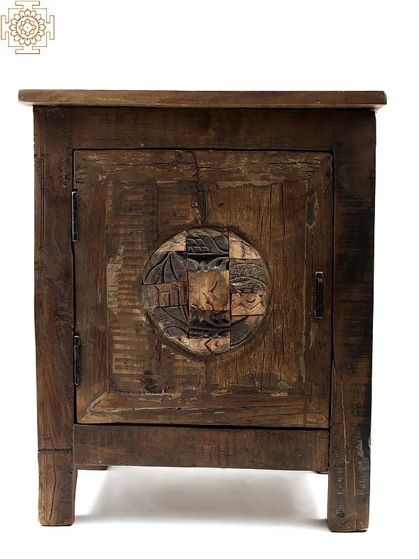 exotic india 27" Vintage Wooden Bookshelf 