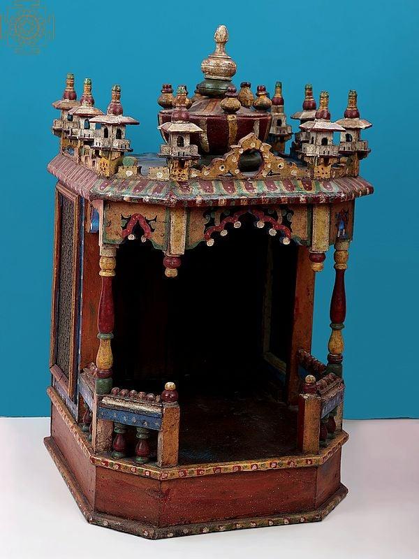 Exotic India 28" Hand Painted Puja Temple 