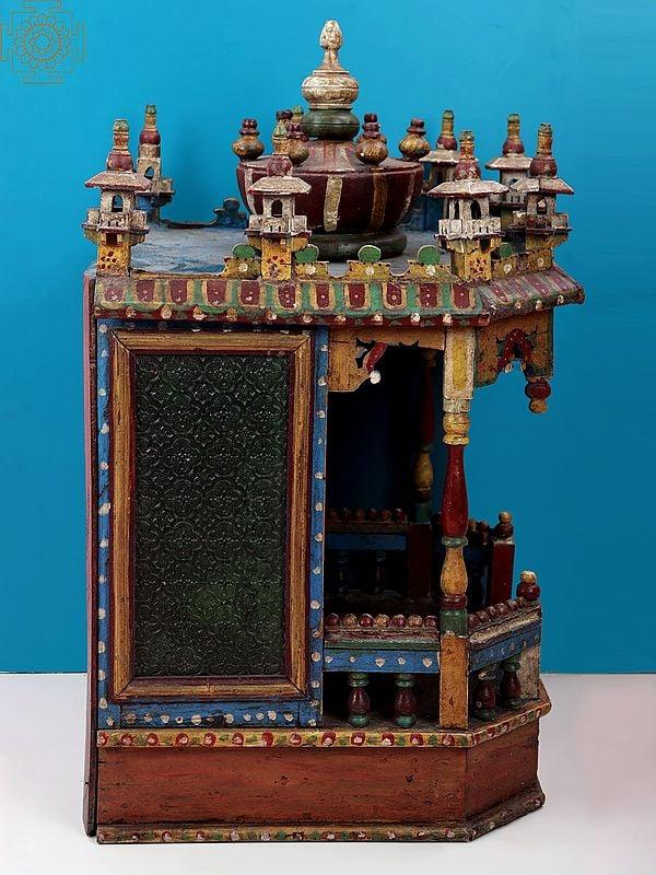 Exotic India 28" Hand Painted Puja Temple 