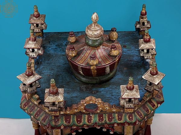 Exotic India 28" Hand Painted Puja Temple 