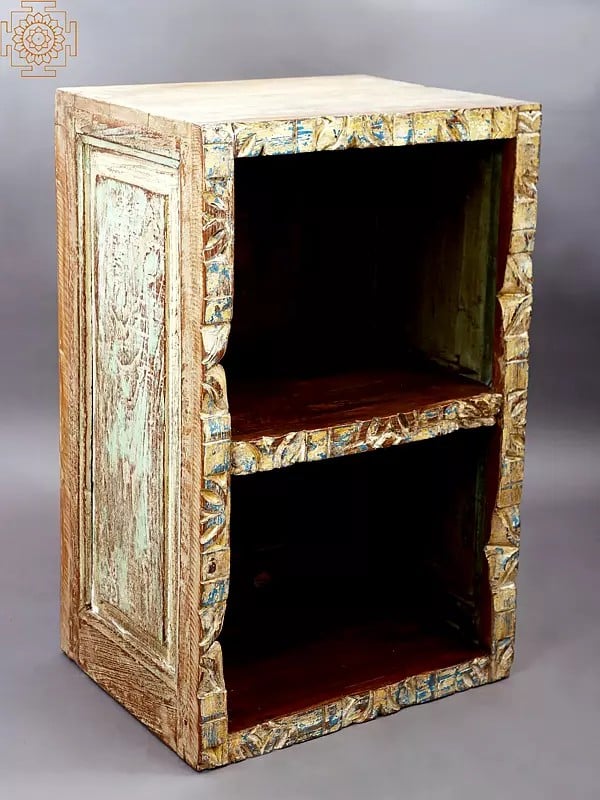 Exotic India 28" Vintage Wooden Bookshelf | Handmade