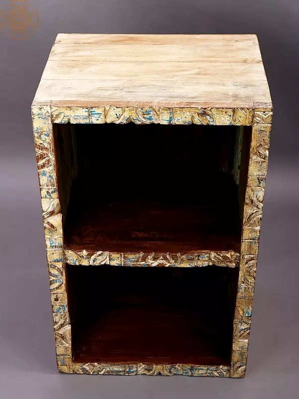 Exotic India 28" Vintage Wooden Bookshelf | Handmade