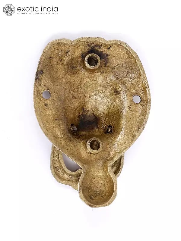 Exotic India 3" Lion Face Brass Door Knocker