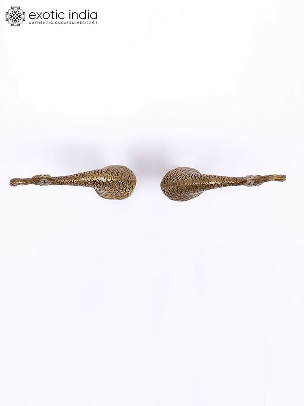 Exotic India 3" Peacock Design Door Knobs In Pair 