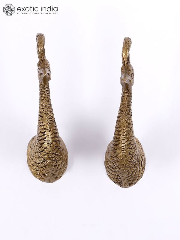 Exotic India 3" Peacock Design Door Knobs In Pair 