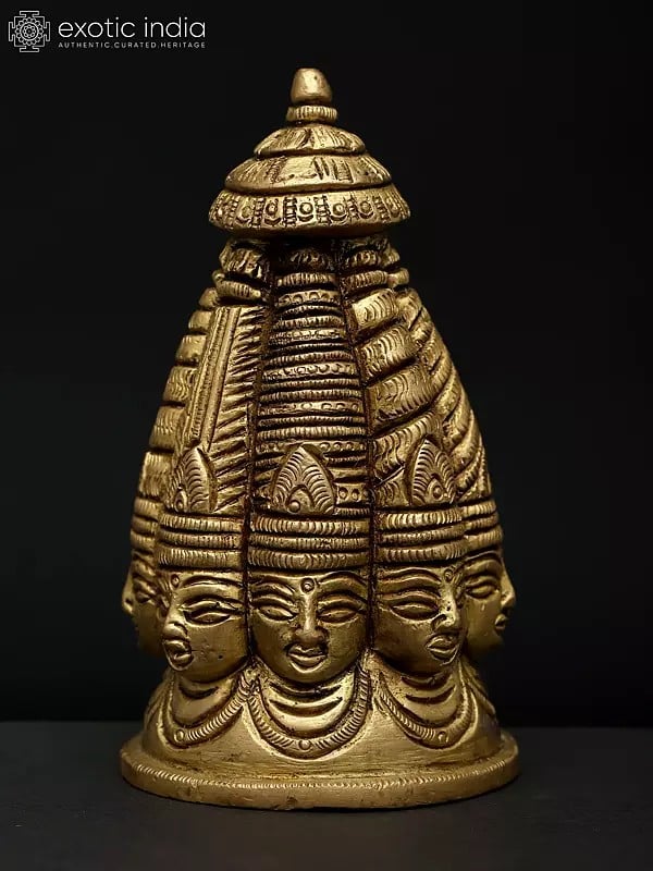 Exotic India 3" Small Brass Ashta Mukhalingam 