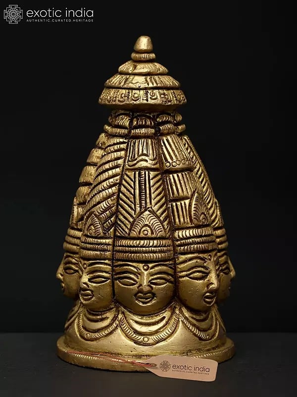 exotic india 3" Small Brass Ashta Mukhalingam 