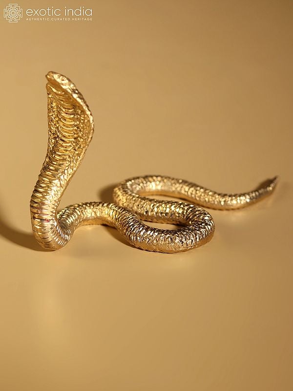 exotic india 3" Small Brass Serpent Figurine 