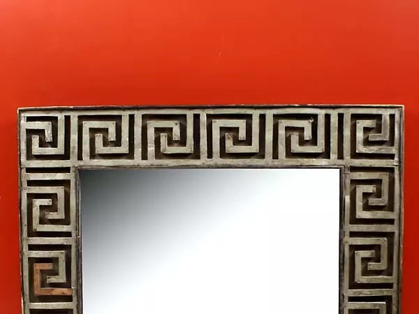 Exotic India 30" Square Vintage Wooden Frame Mirror 