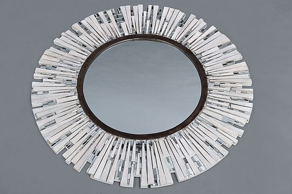 Exotic India 31" Designer Round Bathroom Mirror