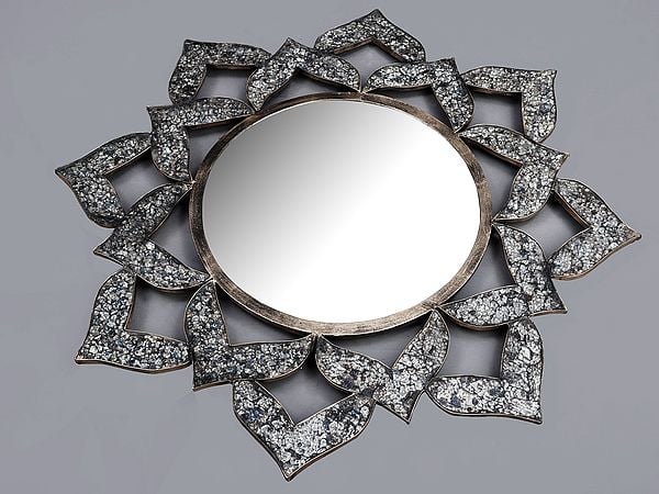 Exotic India 36" Flower Design Bathroom Mirror