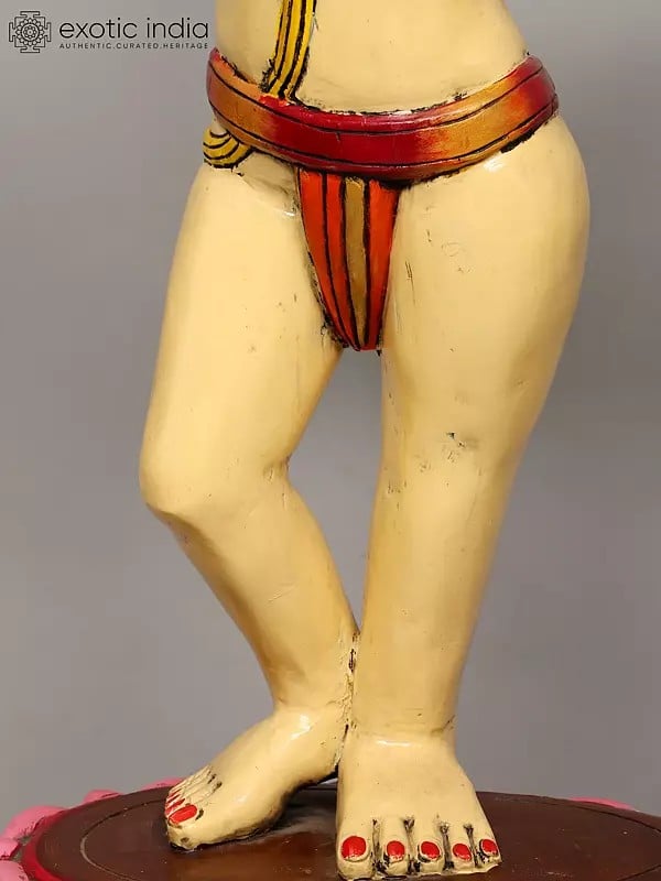 Exotic India 39" Gaura - Nitai | Wood Statues | Set Of 2 