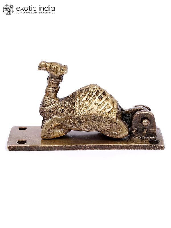 exotic india 4" Camel Design Door Knocker in Brass 