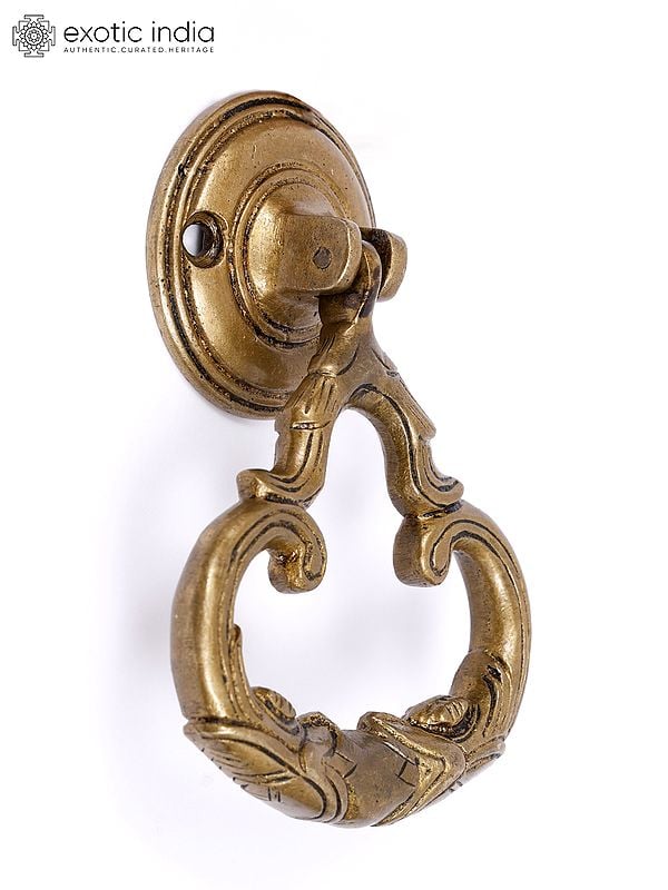 Exotic India 4" Designer Brass Door Knocker 
