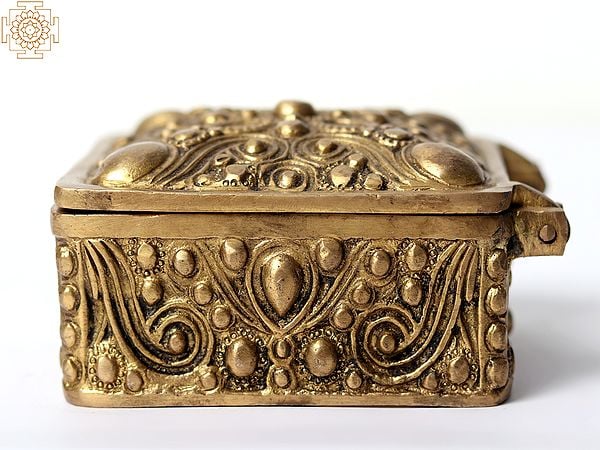 Exotic India 4" Designer Square Jewelry Box 