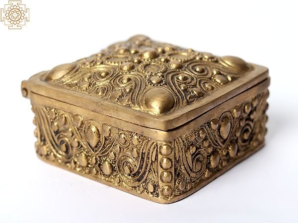 exotic india 4" Designer Square Jewelry Box