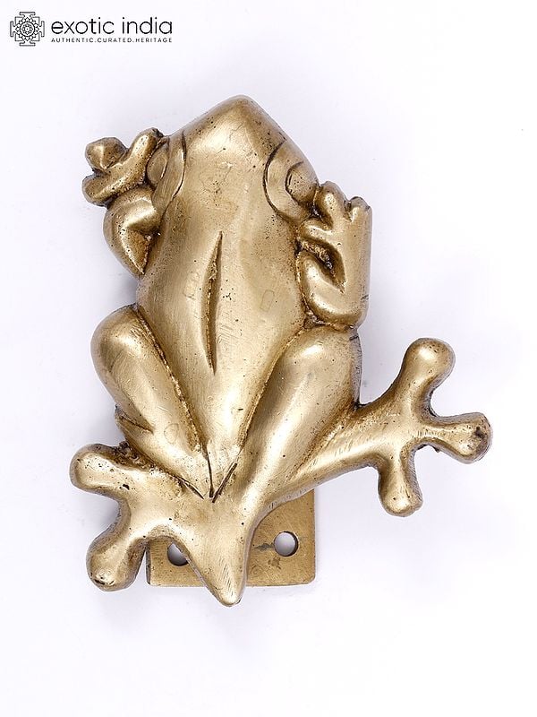exotic india 4" Frog Design Brass Door Knocker 
