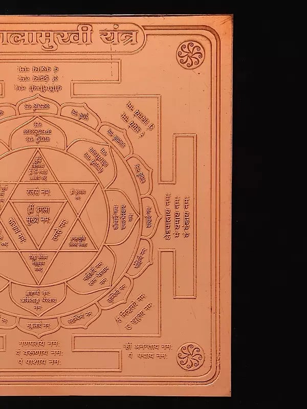 Exotic India 4" Shri Bagalamukhi Yantra In Copper 