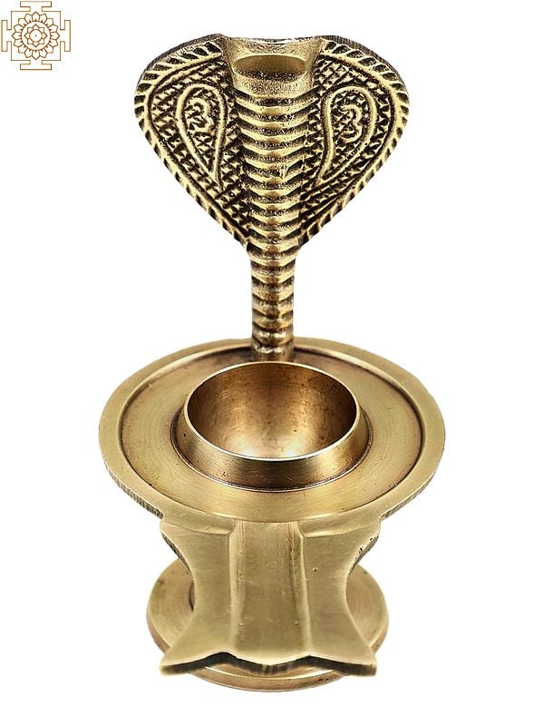 Exotic India 4" Small Brass Shivling Stand 