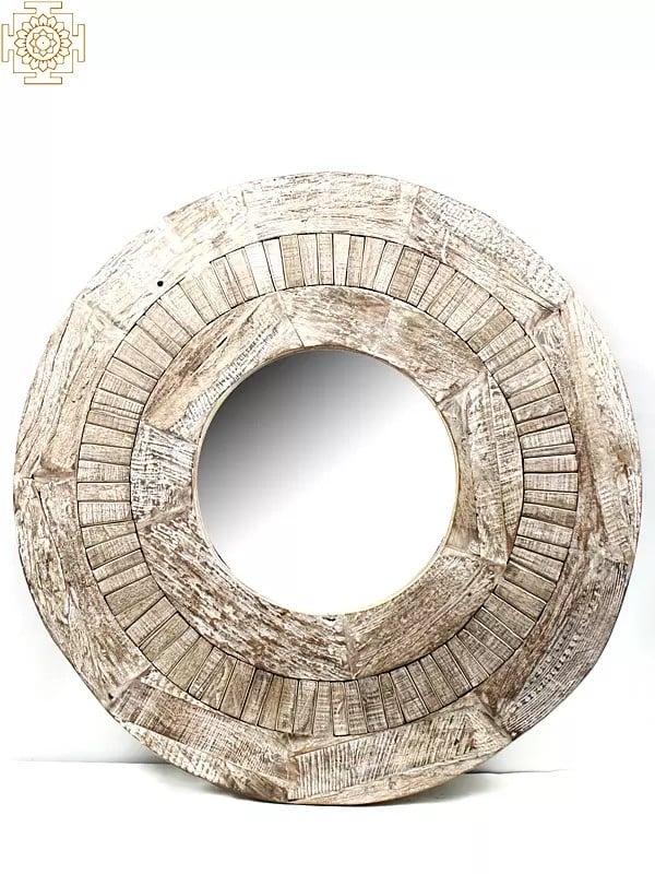 exotic india 48" Large Vintage Wooden Design Mirror 