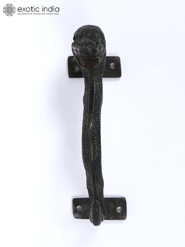 Exotic India 5" Dragon Door Handle In Brass 