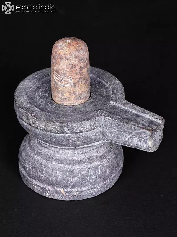 exotic india 5" Granite Stone Shivalinga 