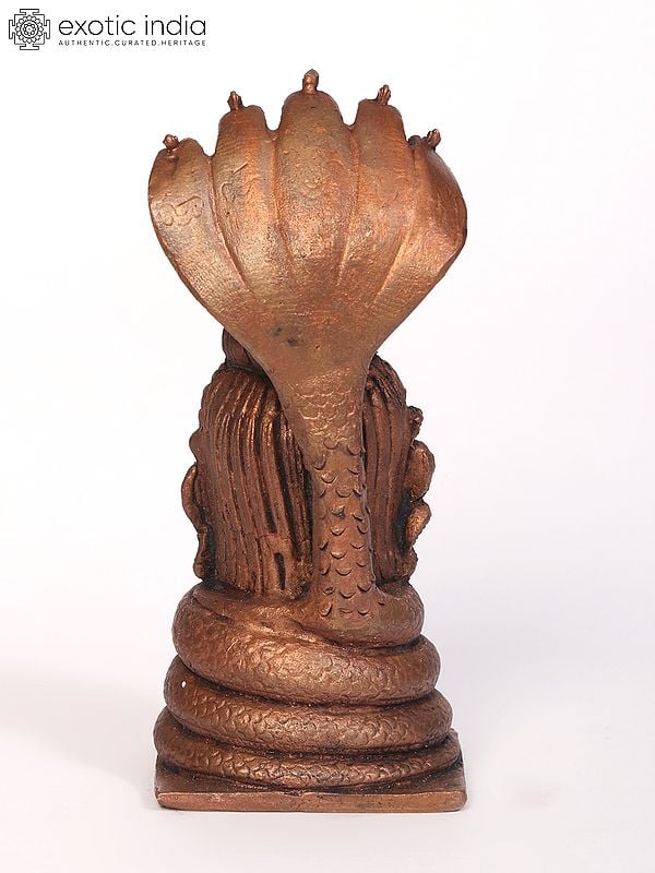 Exotic India 5" Small Lord Shiva Head Copper Statue 