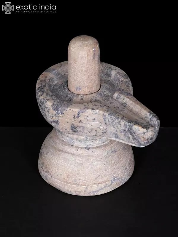 Exotic India 5" Small Shivalinga | Sand Stone 