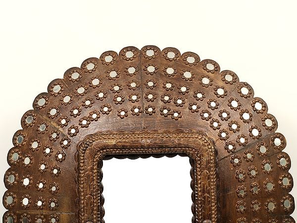 Exotic India 53" Large Wood Carved Designer Mirror